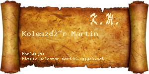 Koleszár Martin névjegykártya